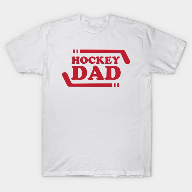 Ice Hockey Dad Red T-Shirt by College Mascot Designs